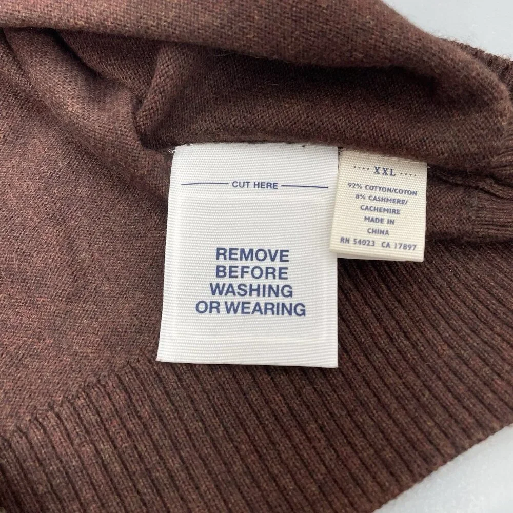 Old Navy Crewneck Sweater Cashmere Cotton Blend Brown Mens XXL